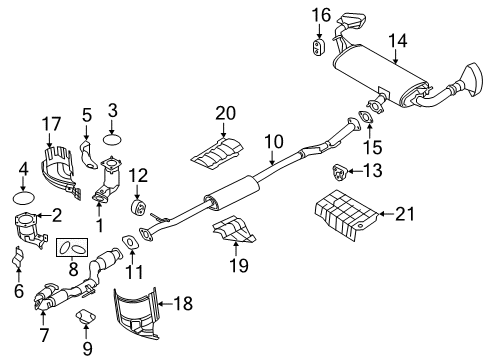 2022 Nissan Murano Three Way Catalytic Converter Diagram for 208A2-9UH0A