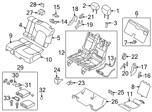 2024 Nissan Armada Cup Holder Assembly Diagram for 88741-6JL0A