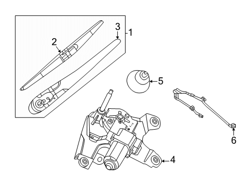2025 Nissan Murano BLADE ASSY-BACK WINDOW WIPER Diagram for 28790-7BA0B