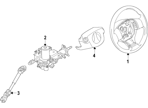 2024 Nissan Rogue Steering Wheel Assembly Without Pad Diagram for 48430-6RL2A