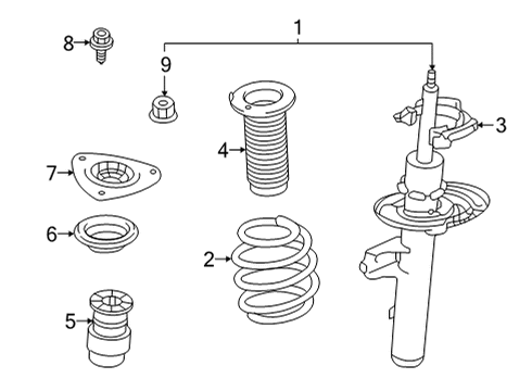 2021 Nissan Rogue INSULATOR Assembly-STRUT Mounting Diagram for 54320-6RA0A