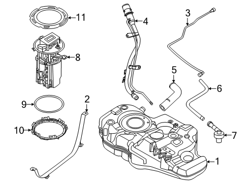 2025 Nissan Kicks FUEL PUMP-IN TANK Diagram for 17040-7LG0A