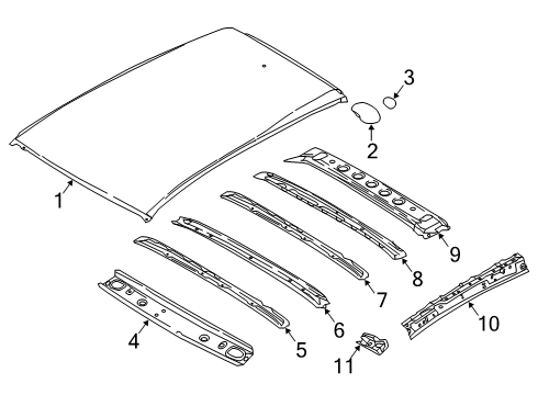 2024 Nissan Kicks Reinforce-Roof,Center Diagram for G3255-5RWMA