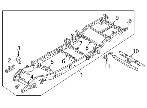 2021 Nissan Titan Frame Diagram for 50100-9FV2B