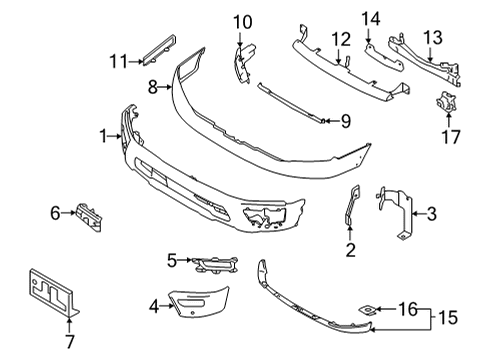 2020 Nissan Titan Licence Plate Bracket Diagram for 96210-9FV0A