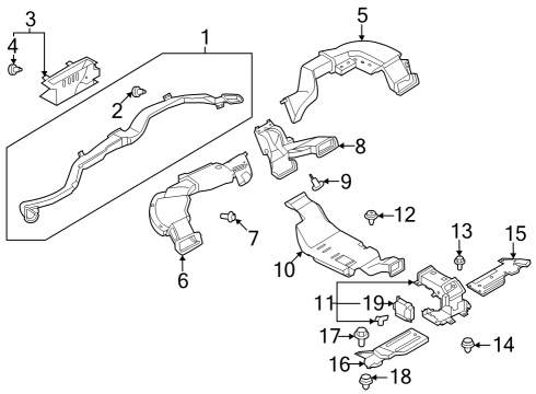 2023 Nissan ARIYA Ventilator Duct Center Diagram for 27860-5MR0B