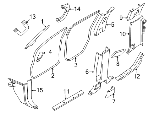 2022 Nissan Frontier Interior Trim - Cab Diagram 6