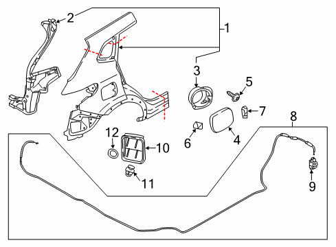 2022 Nissan Rogue Sport SPRING-FUEL FILLER LID Diagram for 78836-7FM0A