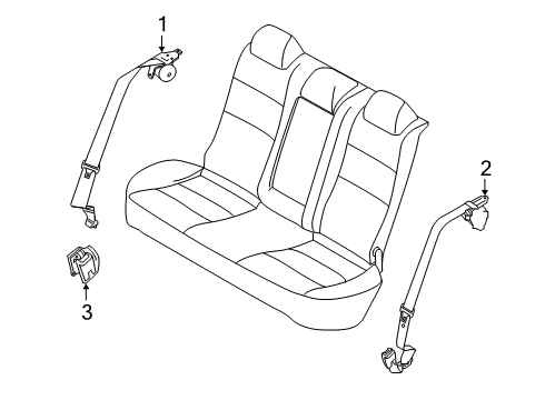 2023 Nissan Altima BELT ASSY-TONGUE, PRETENSIONER REAR LH Diagram for 88885-9HH8A
