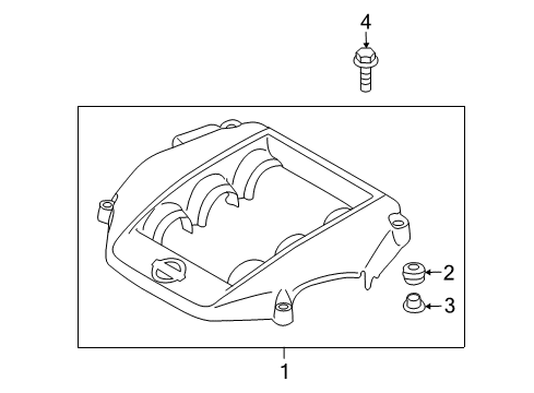2024 Nissan GT-R ORNAMENT ASSY-ENGINE COVER Diagram for 14041-6HV2A