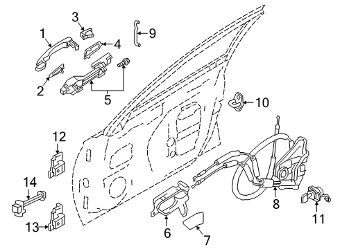 2024 Nissan Altima HANDLE ASSY-DOOR INSIDE,RH Diagram for 80670-9HE0A