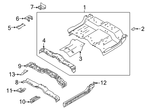 2022 Nissan Titan Member-2ND Seat Mounting,LH Diagram for G4540-9FTAA