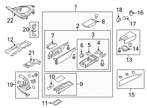 2024 Nissan GT-R Console Box Lid Diagram for 96920-6HV0A