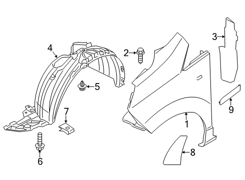 2020 Nissan NV Fender - Front,Right "BOM" Diagram for F3100-3LMMC