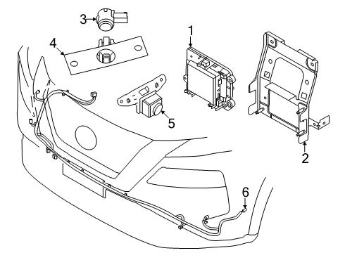 2024 Nissan Rogue Sensor Assembly Distance Diagram for 28437-6RZ3A
