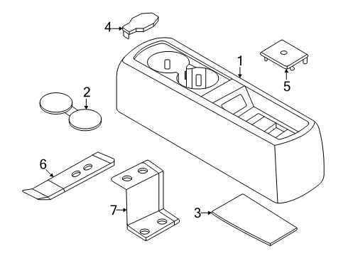 2025 Nissan Armada Front Console, Rear Console Diagram 3