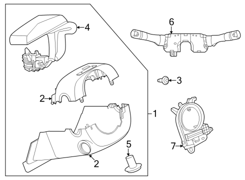 2023 Nissan ARIYA Steering Column Cover Set Diagram for 48470-5MP7A