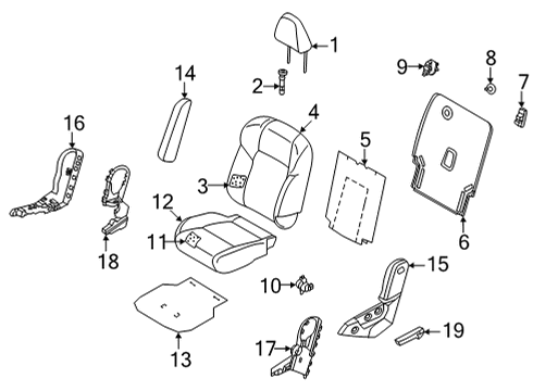 2024 Nissan Pathfinder Trim Rear Right Hand Back Diagram for 88620-6TD5B