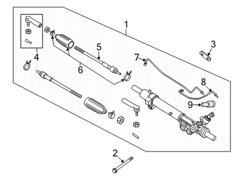 2024 Nissan Frontier Power Steering Gear & Linkage Assembly Diagram for 49001-9BU0A