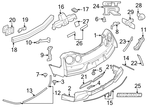 2024 Nissan GT-R Emblem-Trunk Lid Diagram for H4895-3YW0A
