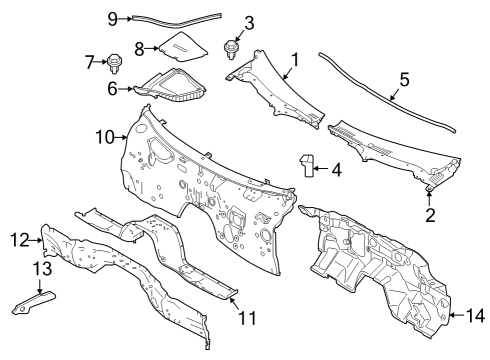 2024 Nissan Z SEAL-COWL TOP Diagram for 66830-6GP0A