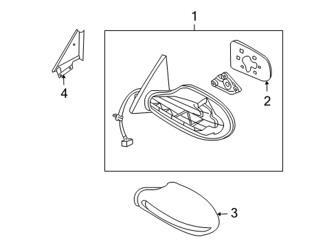 Outside Mirror Assembly Right Hand Diagram for 96301-3Z100