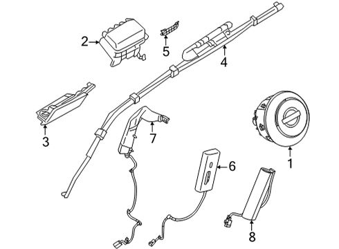 2025 Nissan Rogue Driver Air Bag Module Assembly Diagram for 98510-6EN8A