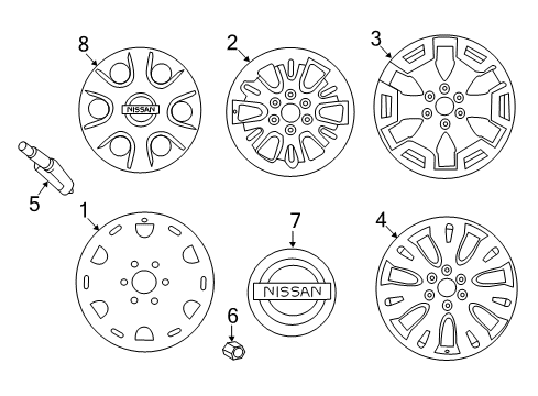 2021 Nissan Titan Ornament-Disc Wheel Diagram for 40342-9FV0A