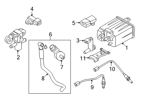 2020 Nissan 370Z HOSE ASSY-EVAPORATION CONTROL Diagram for 14912-JK26A
