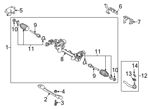 Gear & Linkage Sub Assembly-Power Steering Diagram for 49004-5CA1C