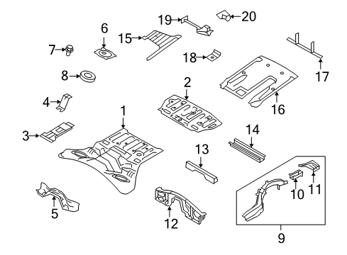 2021 Nissan GT-R MEMBER SID RR R Diagram for 75508-6HU0A
