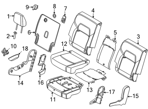 2025 Nissan Pathfinder Trim Cush Rr Diagram for 88320-6TA2A