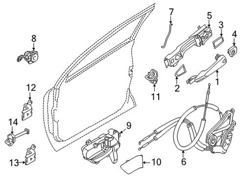 2024 Nissan Pathfinder Outside Handle Grip Diagram for 80640-6TA6E