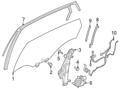 2025 Nissan ARIYA GLASS RUN RUBBER-DOOR LOWER SASH,REAR Diagram for 82386-5MP0B