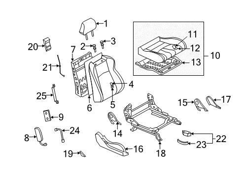 Front Seat Back Trim Assembly Diagram for 87620-CD015