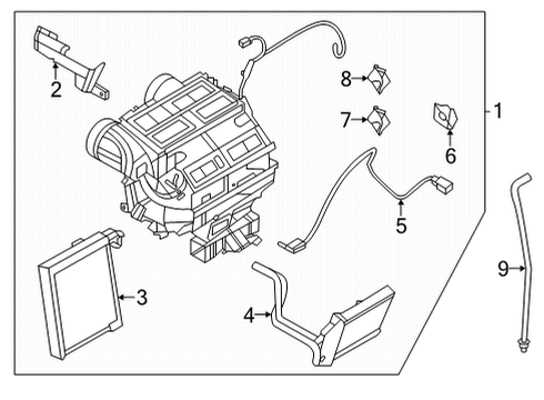 2023 Nissan Sentra Front Heater Core Assembly Diagram for 27140-6LE2B