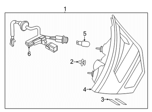 2024 Nissan Rogue Rear Combination Lamp Assembly Right Hand Diagram for 26550-6RX1A