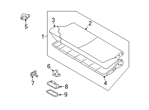3rd Seat Cushion Trim Assembly Diagram for 89320-5Z211
