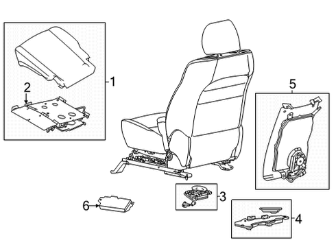2020 Nissan Pathfinder Cushion-Seat LH W/HVS Heat Element Diagram for 87350-9PN5A