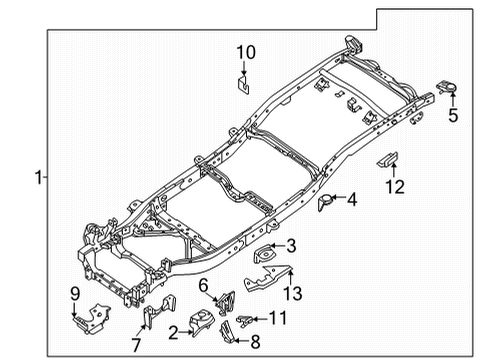 2022 Nissan Frontier BRKT Assembly-Fr Bound BMPR, RH Diagram for 50440-EZ00A