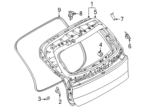 2025 Nissan Murano WEATHERSTRIP-BACK DOOR Diagram for 90830-7BA0A