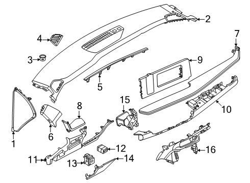 2025 Nissan Kicks Cluster & Switches, Instrument Panel & Components Diagram 3