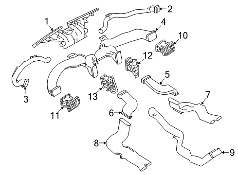2024 Nissan Titan Ventilator Assy-Side,Assist Diagram for 68750-9FV0B