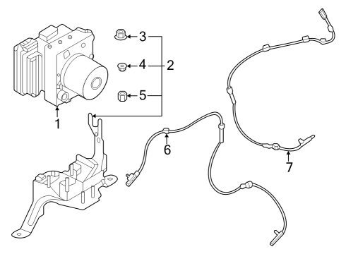2024 Nissan ARIYA ACTUATOR & ECU ASSY-ANTISKID Diagram for 47660-5MR6B