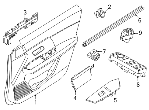 2025 Nissan Kicks Main Power Window Switch Assembly Diagram for 25401-6RF1A