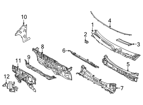 2024 Nissan Rogue COVER ASSY-COWL TOP Diagram for 66862-6RZ1B