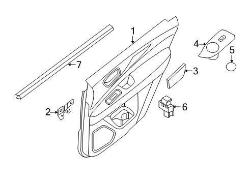 2020 Nissan Pathfinder FINISHER Assembly-Rear Door LH Diagram for 829A1-9PR1A