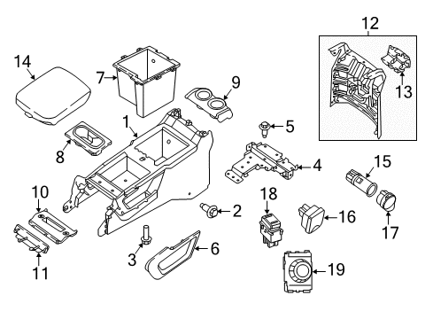 2024 Nissan Titan Holder-Cup Diagram for 96966-9FV2A