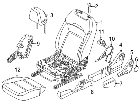 2025 Nissan Kicks Seat Cushion Left Hand Diagram for 87350-7LG0A