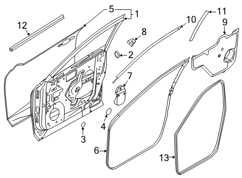 2025 Nissan Rogue W/STRP FR DR RH Diagram for 80830-6RR0C
